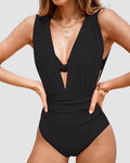 Costume intero modellante di lusso con scollo a V profondo