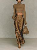 Florence - Dolcevita in maglia marrone dorato