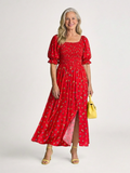 Delphine | Abito midi floreale con scollo quadrato