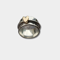 Silver Ring with Vintage Gold Heart