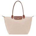 Longchamp Le Pliage – borsa shopper grande, Bianco carta