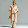 Women's Vintage Linen-Look Co-ord Set