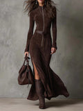 MARIEL | TAILORED SUEDE-LOOK DRESS
