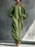 Sofia - Elegant Puff Sleeve Maxi Dress