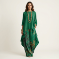 Cariola | Cotton-Silk Two-Piece Set with Asymmetric Tunic