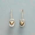 HEART-SHAPED SILVER & GOLD EARRINGS