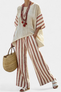 Brielle | Set di lino a righe rustiche