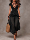 Black Bohemian V-Neck set