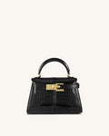 Borsa Elise con manico – Nero coccodrillo