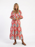 Zaria | Abito midi paisley con scollo a V e maniche corte