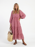 Arlette | Abito midi a maniche lunghe con stampa geometrica