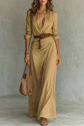 Azura – Button-down wrap dress – Belted maxi dress
