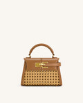 Borsa Elise intrecciata con manico – Marrone
