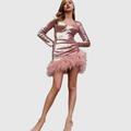 FIONELLE | FEATHERED MINI DRESS
