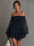 Noemi | Minidress in chiffon blu navy