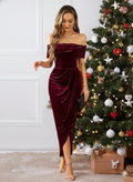 ALINEA | FASHIONABLE RUFFLED OFF-SHOULDER DRESS
