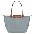 Longchamp Le Pliage – borsa shopper grande, Grigio acciaio