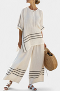 Wynne | Set di lino a righe minimaliste