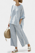Rensleigh | Set di lino a righe fresche
