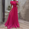 SELENA | PLEATED EVENING GOWN