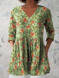 Sarah | Long Blouse with V-Neck
