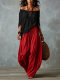 Off-Shoulder Top & Lantern Trousers Set
