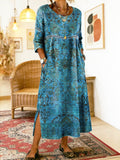 Carmen | Blue Printed Dress