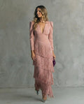 Clara | Elegante abito con maniche a frange