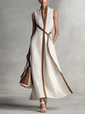 Harper - Abito lungo smanicato a portafoglio